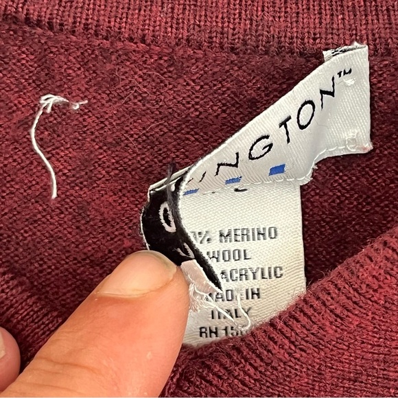 Covington Men's Long Sleeve Merino Wool Blend Sweater Red Size XL - Picture 9 of 9